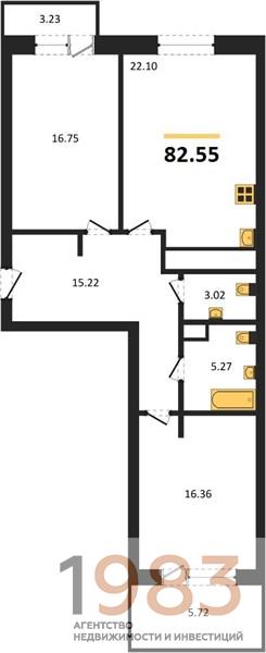 Квартира 2-комнатная квартира