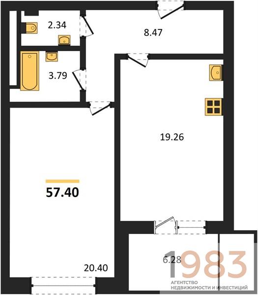 Квартира 1-комнатная квартира
