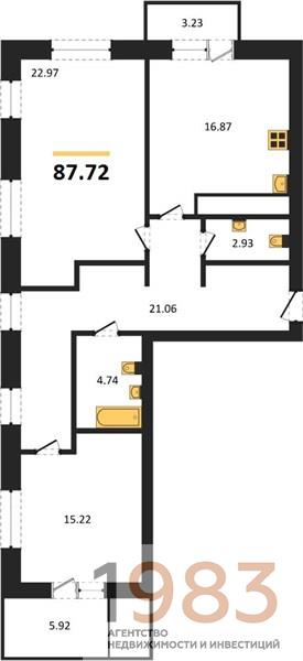 Квартира 2-комнатная квартира