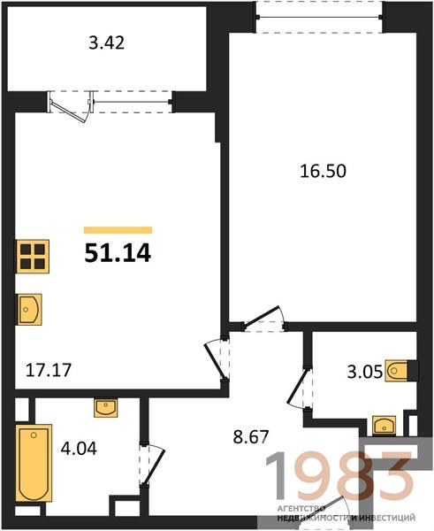 Квартира 1-комнатная квартира
