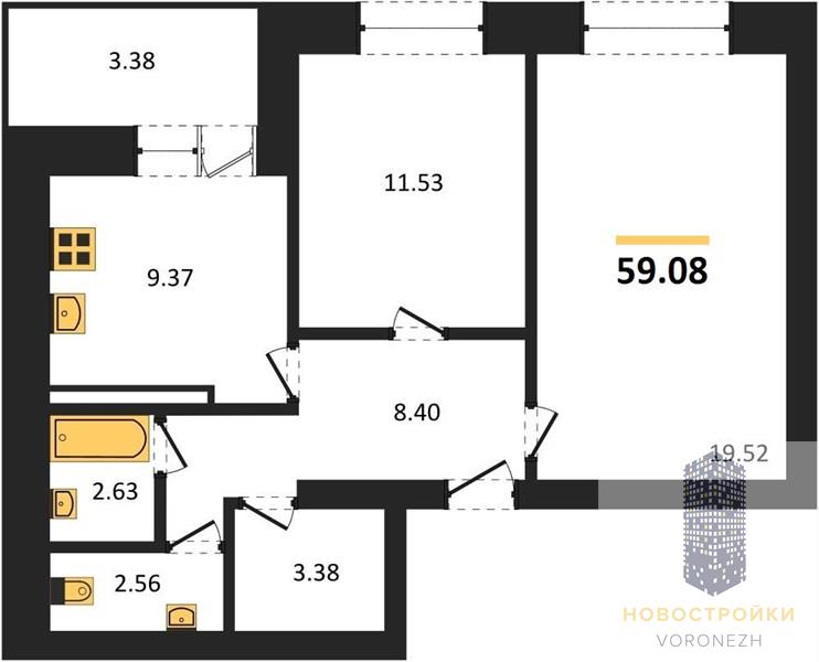 Квартира 2-комнатная квартира