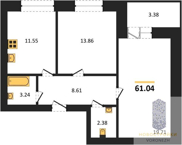 Квартира 2-комнатная квартира