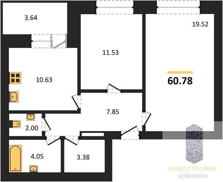 Квартира 2-комнатная квартира