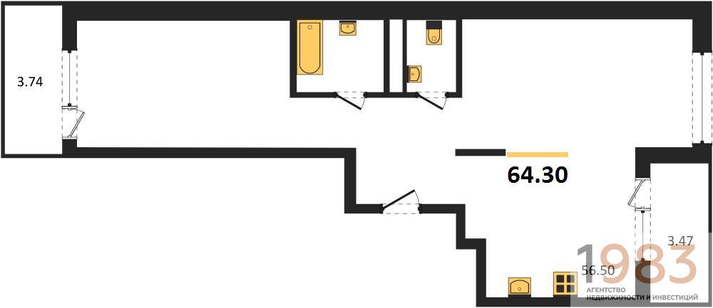 Квартира 2-комнатная квартира
