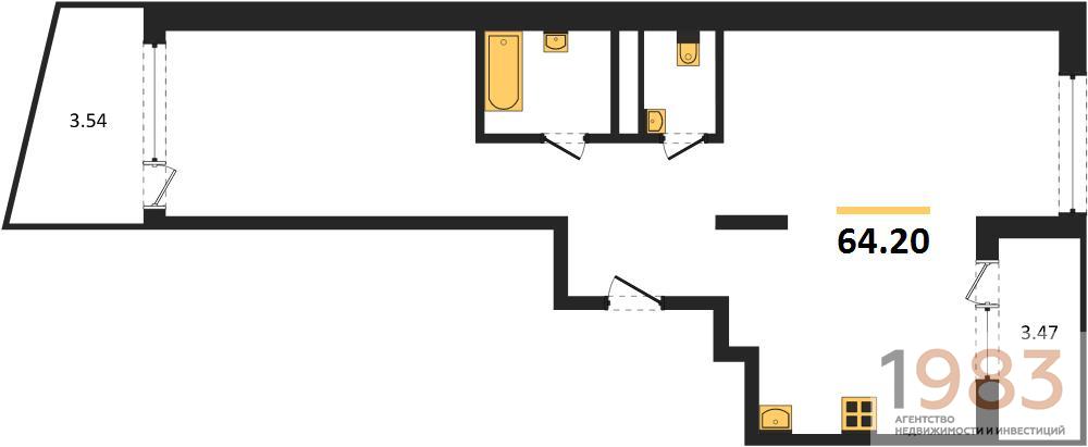 Квартира 2-комнатная квартира