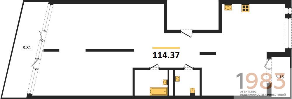Квартира 3-комнатная квартира