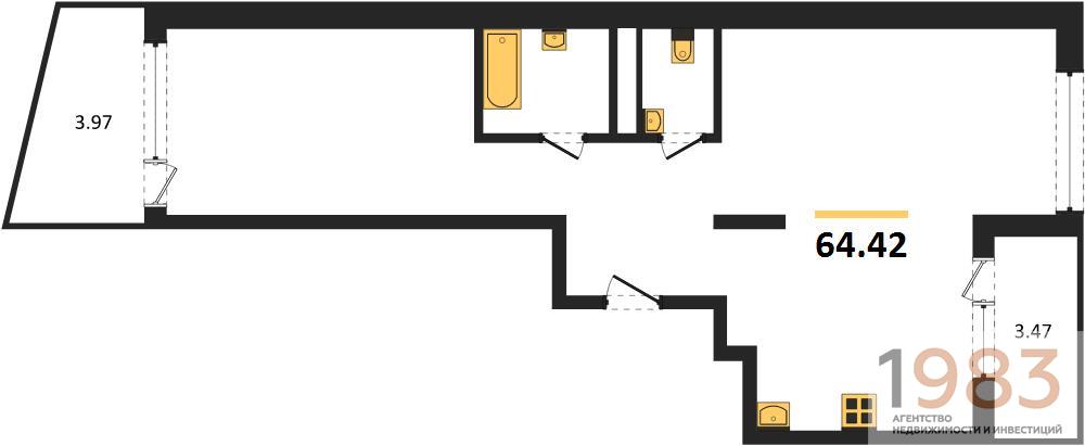 Квартира 2-комнатная квартира