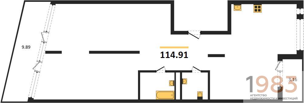 Квартира 3-комнатная квартира