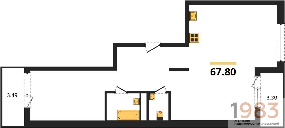 Квартира 2-комнатная квартира