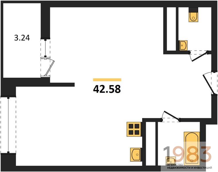 Квартира 1-комнатная квартира