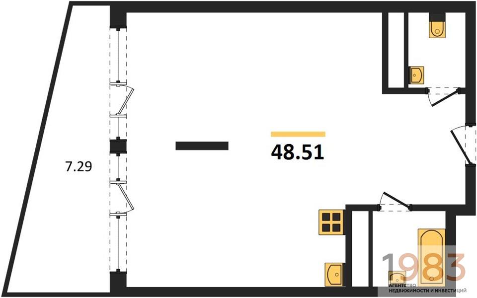 Квартира 1-комнатная квартира