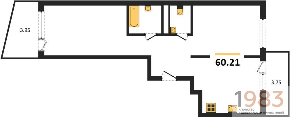 Квартира 2-комнатная квартира