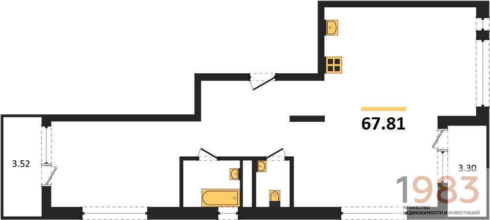 Квартира 2-комнатная квартира
