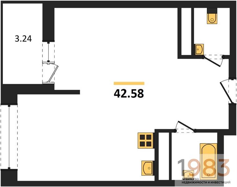 Квартира 1-комнатная квартира