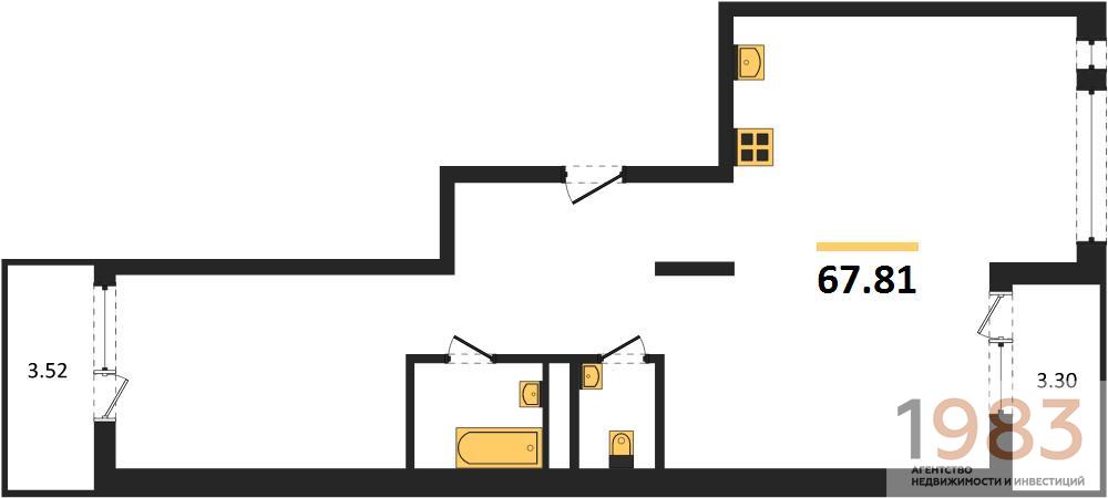 Квартира 2-комнатная квартира