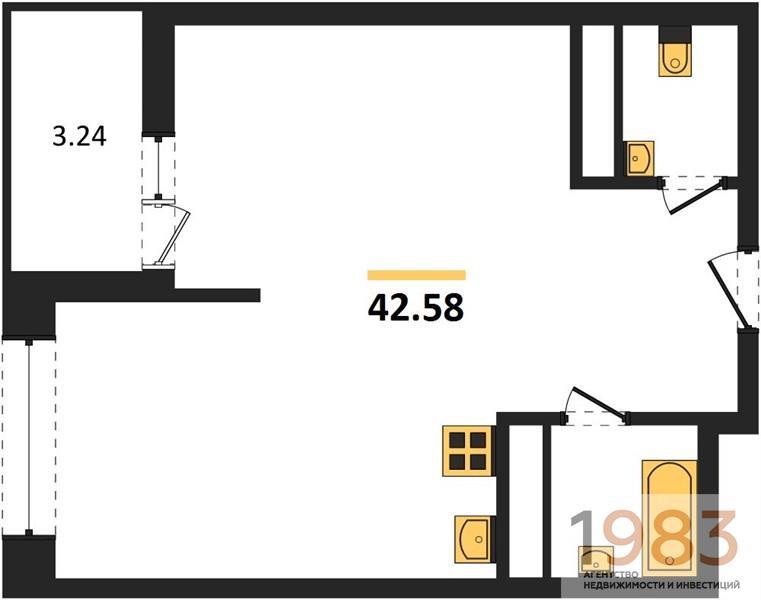 Квартира 1-комнатная квартира
