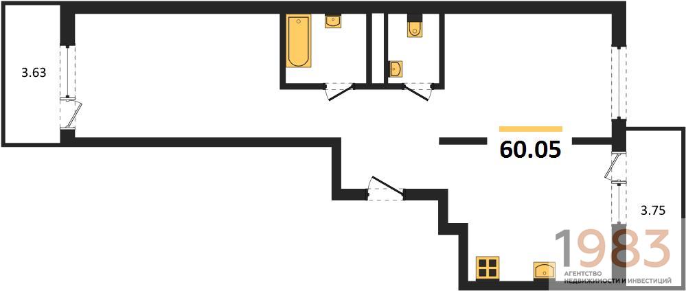 Квартира 2-комнатная квартира