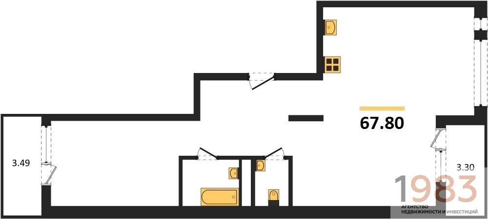 Квартира 2-комнатная квартира