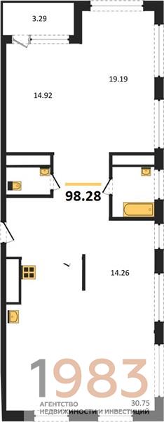 Квартира 3-комнатная квартира