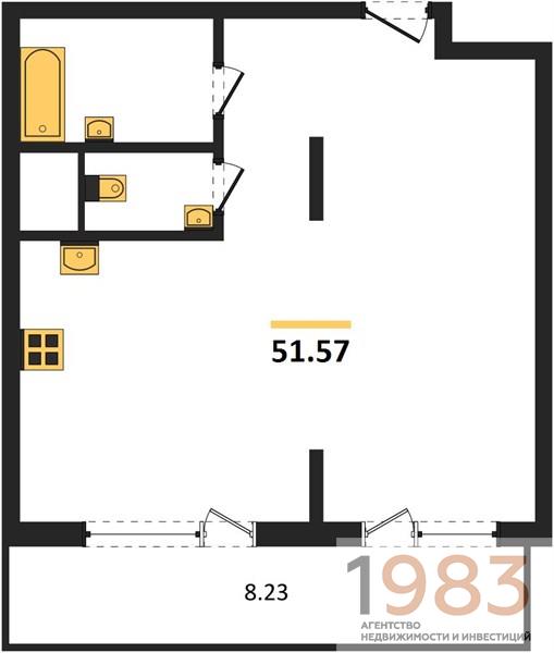 Квартира 1-комнатная квартира