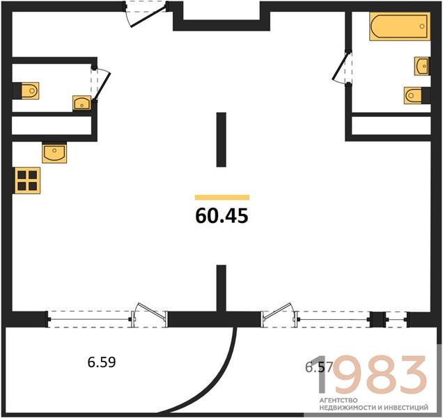 Квартира 1-комнатная квартира