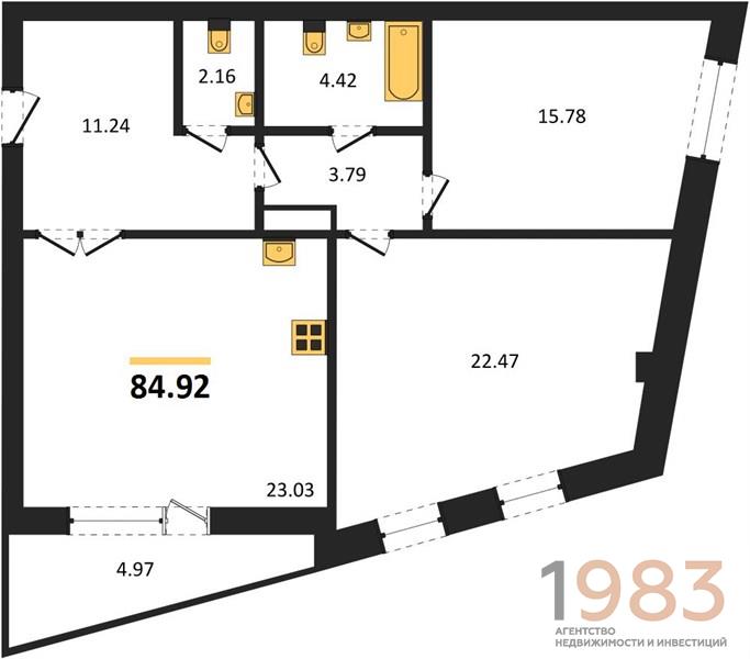 Квартира 2-комнатная квартира