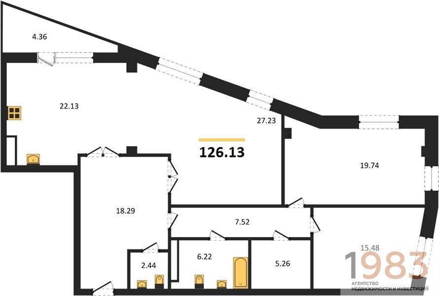 Квартира 3-комнатная квартира