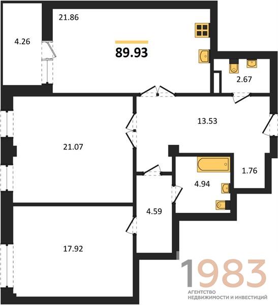 Квартира 2-комнатная квартира