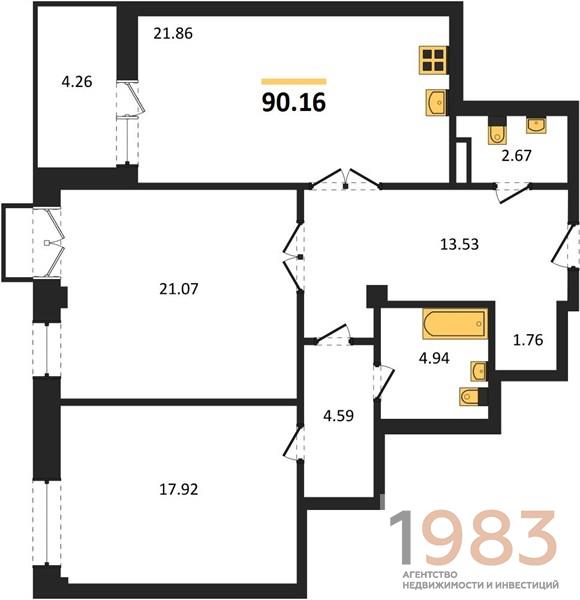 Квартира 2-комнатная квартира