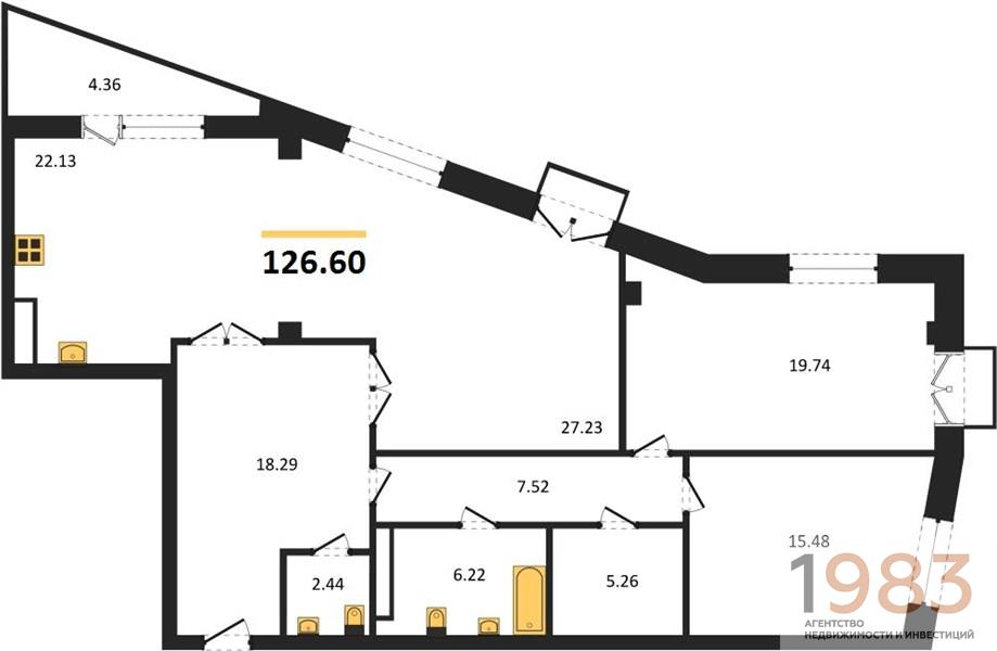 Квартира 3-комнатная квартира