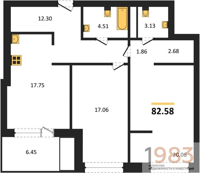Квартира 2-комнатная квартира