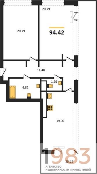 Квартира 2-комнатная квартира