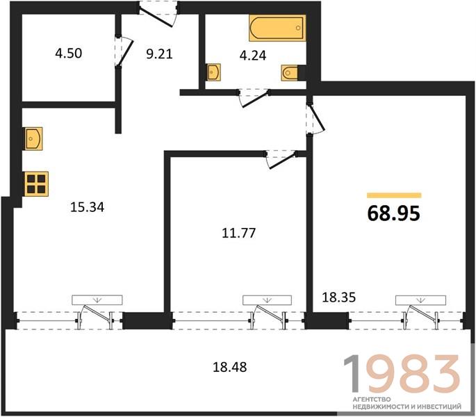 Квартира 2-комнатная квартира