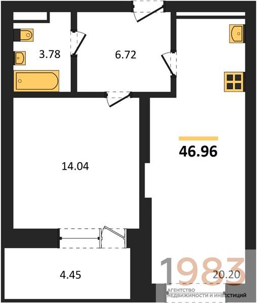 Квартира 1-комнатная квартира