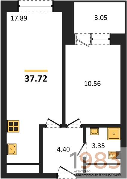 Квартира 1-комнатная квартира