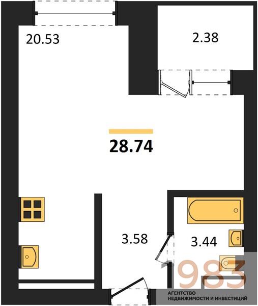 Квартира Студия