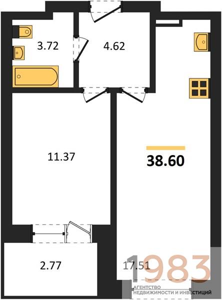 Квартира 1-комнатная квартира