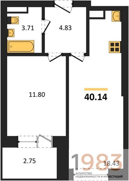 Квартира 1-комнатная квартира