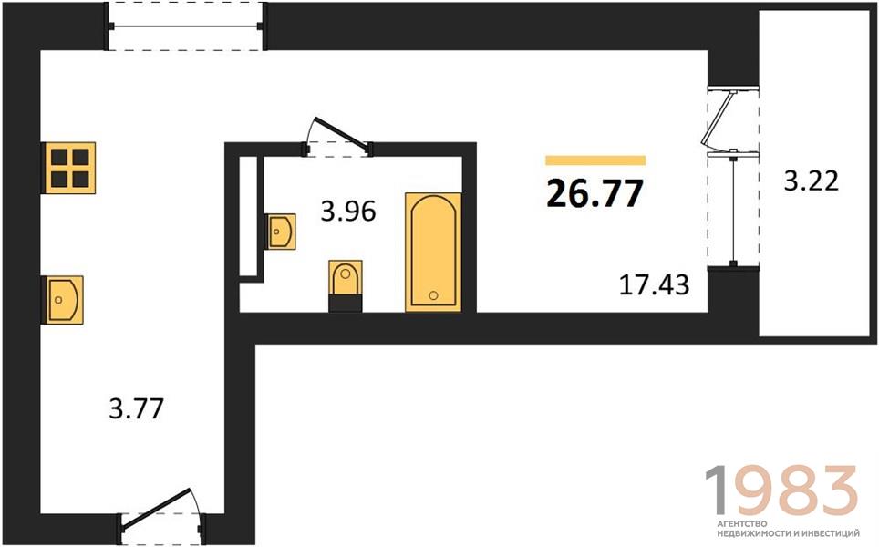 Квартира Студия