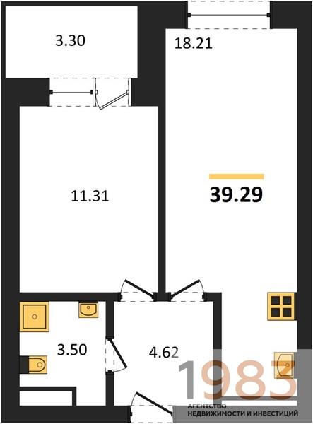 Квартира 1-комнатная квартира