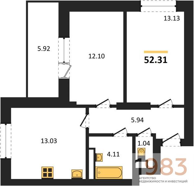 Квартира 2-комнатная квартира