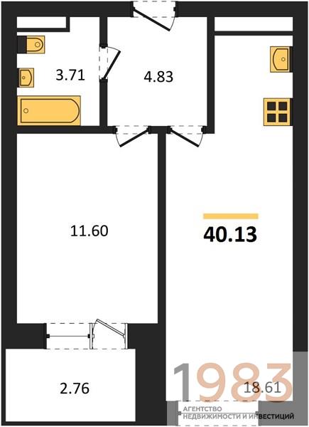 Квартира 1-комнатная квартира