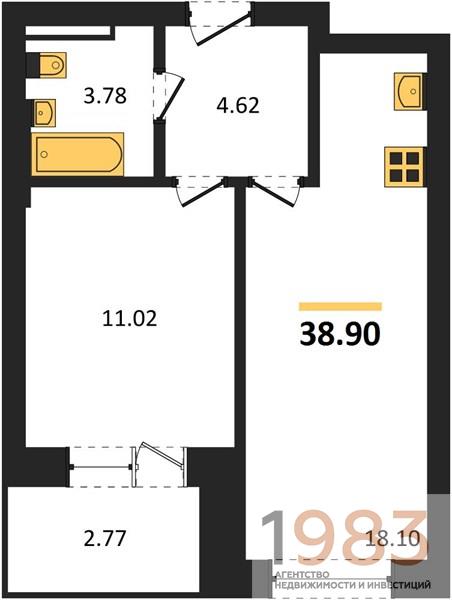 Квартира 1-комнатная квартира