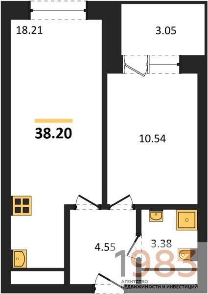 Квартира 1-комнатная квартира
