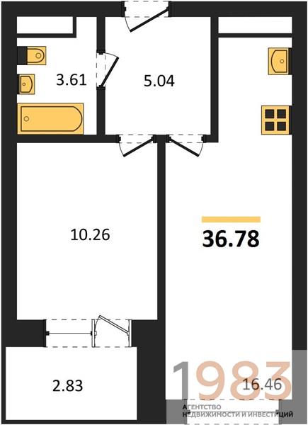 Квартира 1-комнатная квартира