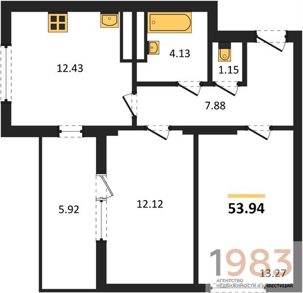 Квартира 2-комнатная квартира