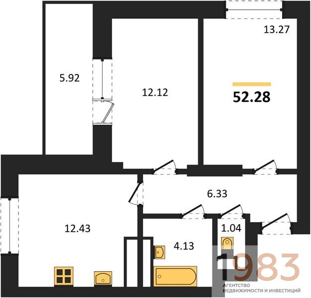 Квартира 2-комнатная квартира