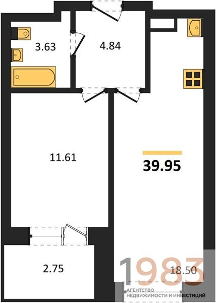 Квартира 1-комнатная квартира