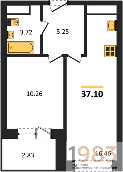 Квартира 1-комнатная квартира