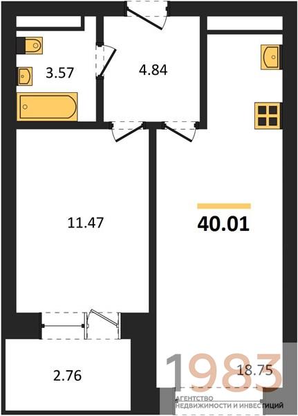 Квартира 1-комнатная квартира